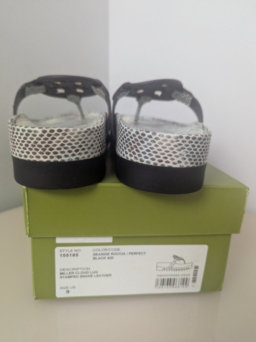 Tory Burch $258 Miller Cloud Lug Sandals Snake print - Picture 12 of 12